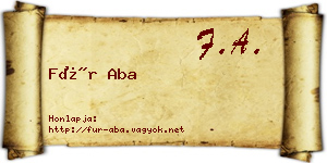 Für Aba névjegykártya